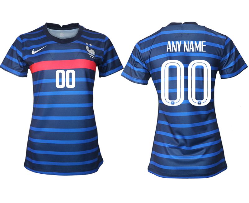 Women 2021-2022 France home aaa version blue customized Soccer Jerseys